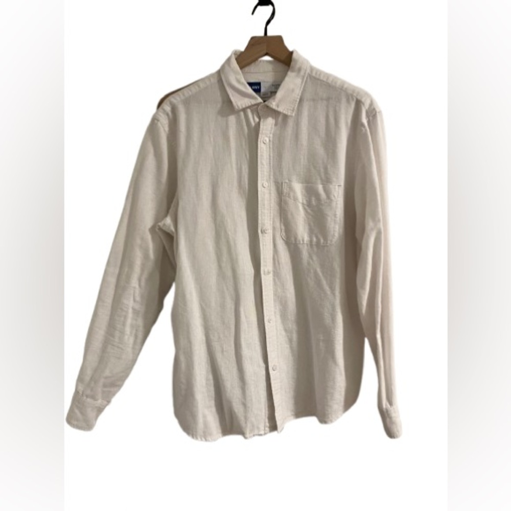 Old Navy White Linen Down Shirt - NWOT